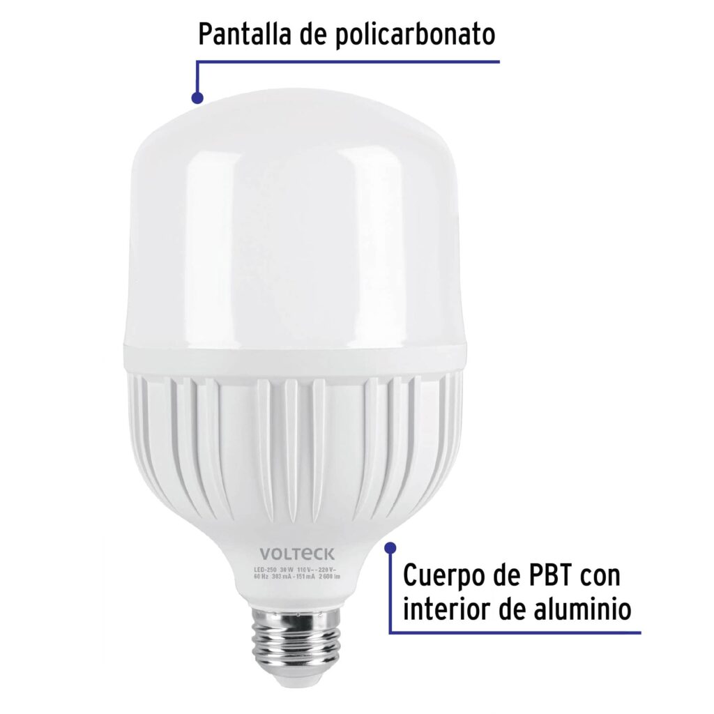 Lampara Foco Led Alta Potencia 30W Luz De Dia Volteck