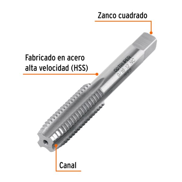 Machuelo Semiconico 9/16X12 Unc Estuche Individual Truper 11421 - Image 2