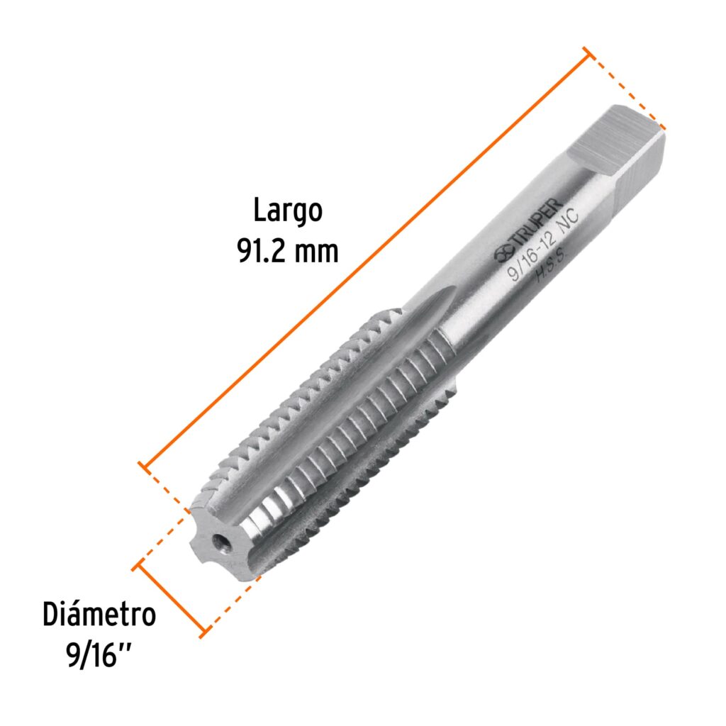 Machuelo Semiconico 9/16X12 Unc Estuche Individual Truper 11421