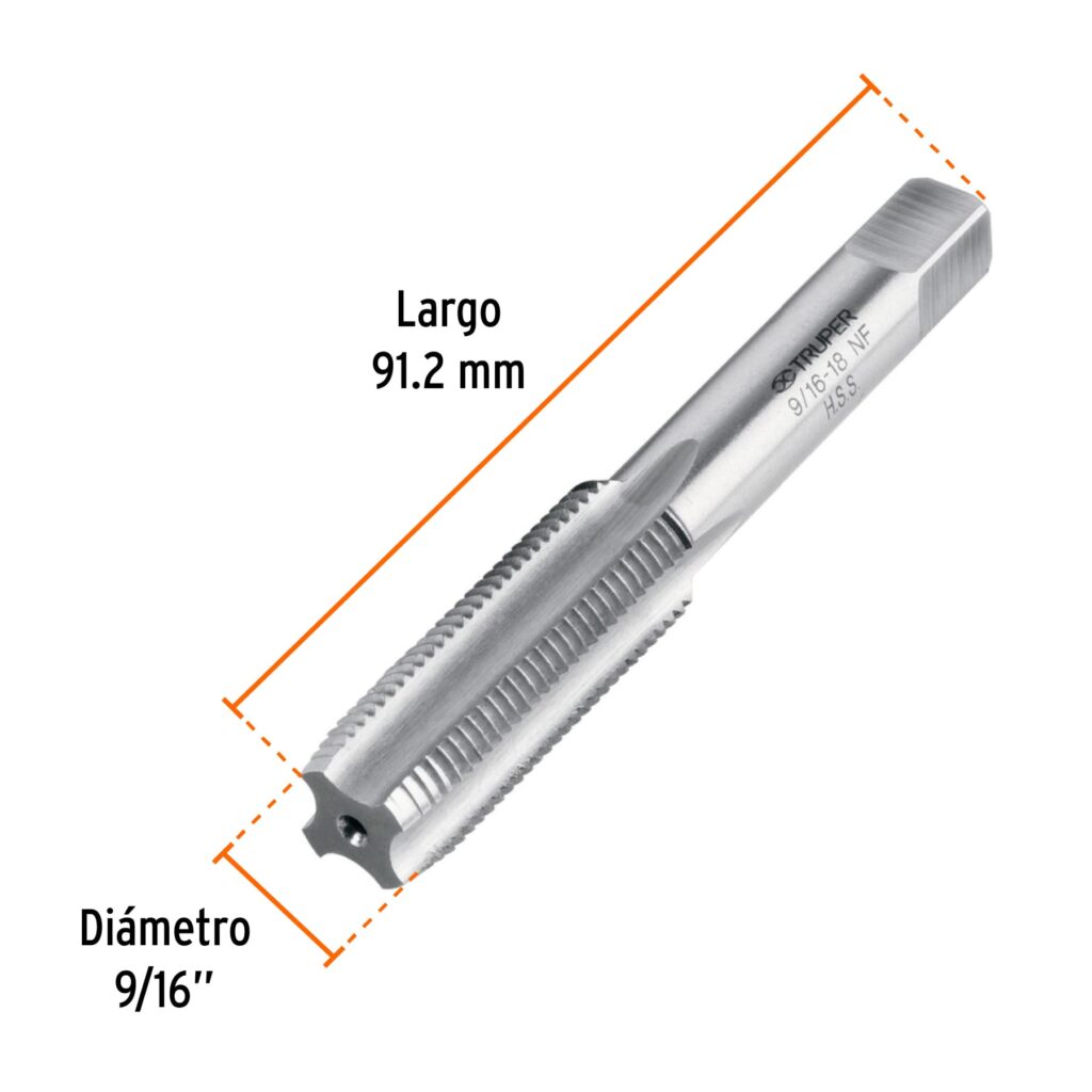 Machuelo Semiconico 9/16X18 Unf Estuche Individual Truper 11422