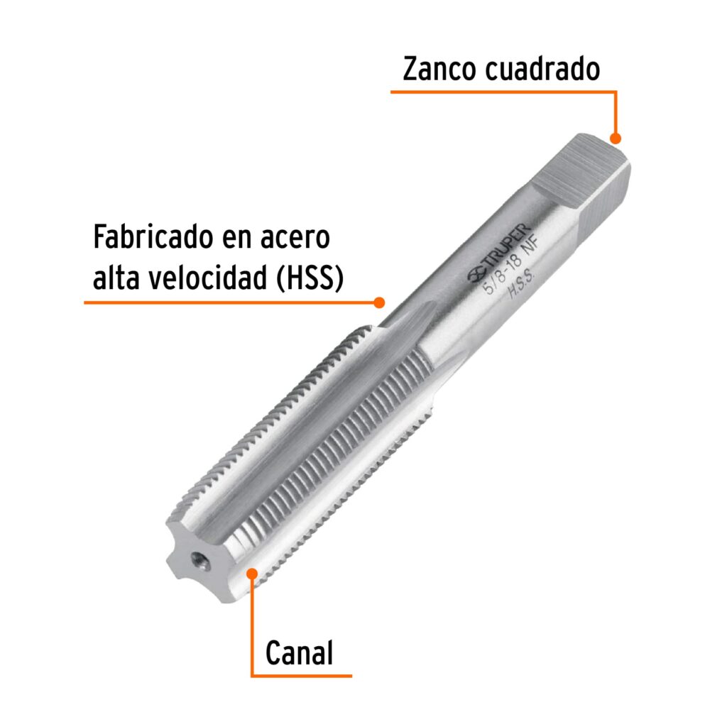 Machuelo Semiconico 5/8X18 Unf Estuche Individual Truper 11424