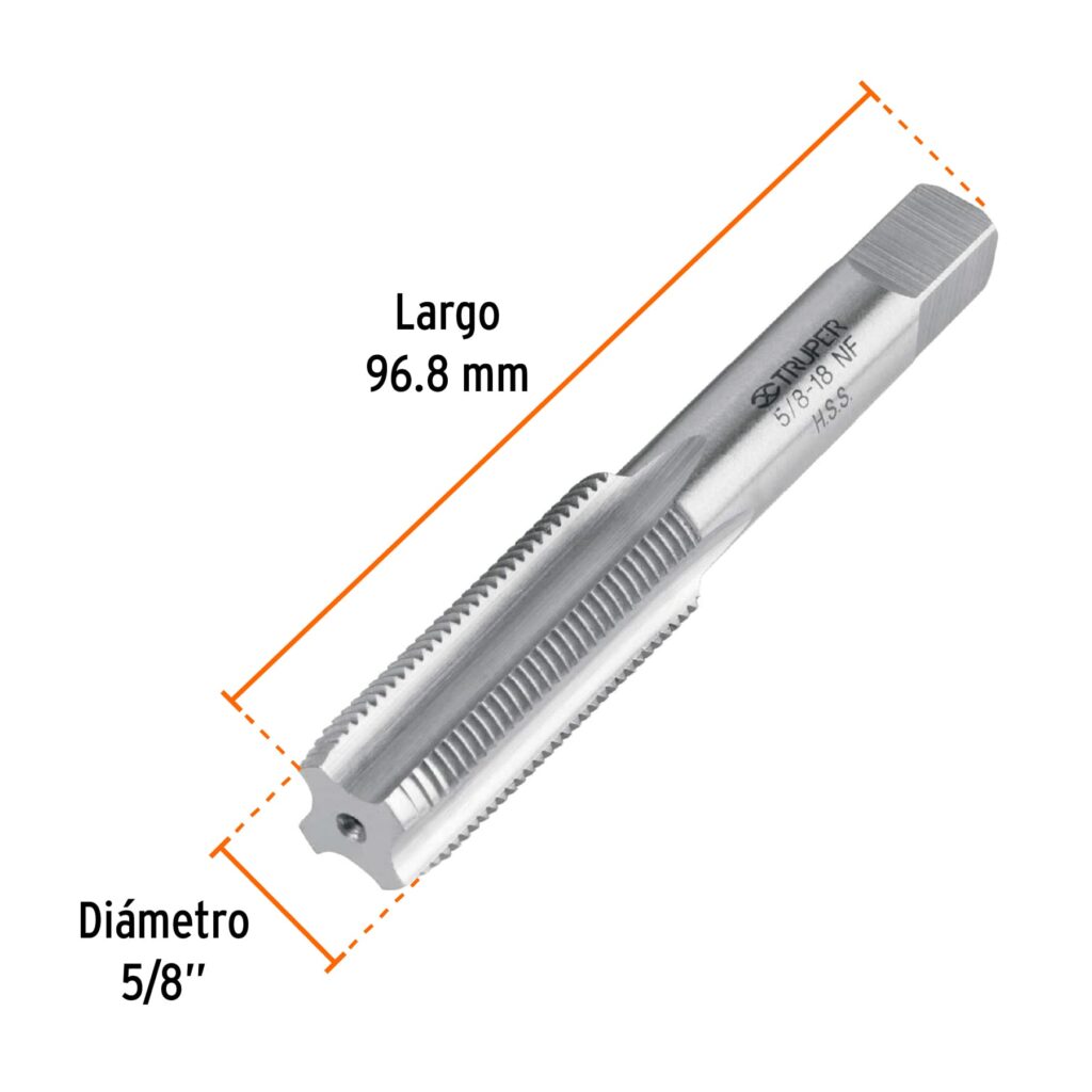Machuelo Semiconico 5/8X18 Unf Estuche Individual Truper 11424