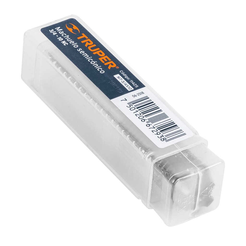 Machuelo Semiconico 3/4X10 Unc Estuche Individual Truper 11425