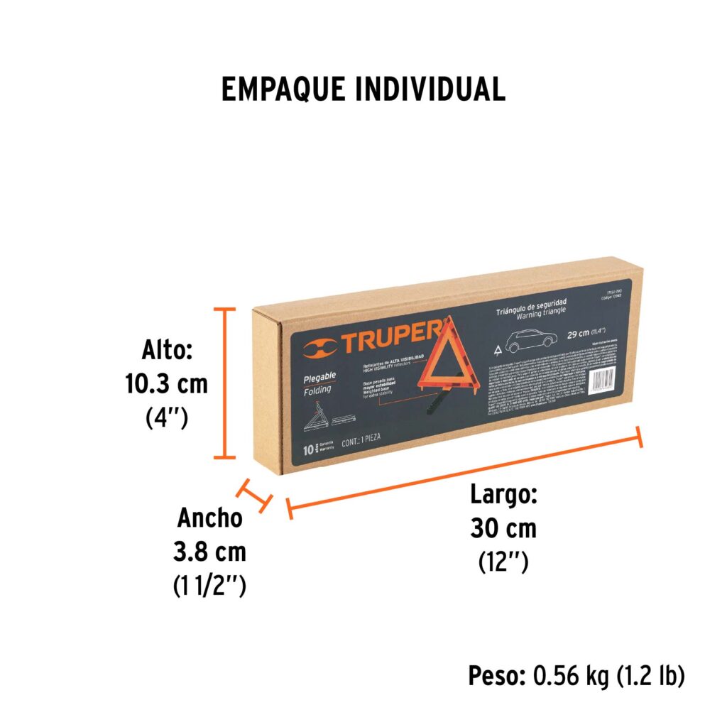 Triangulo De Seguridad De 29Cm De Alto Con Estuche