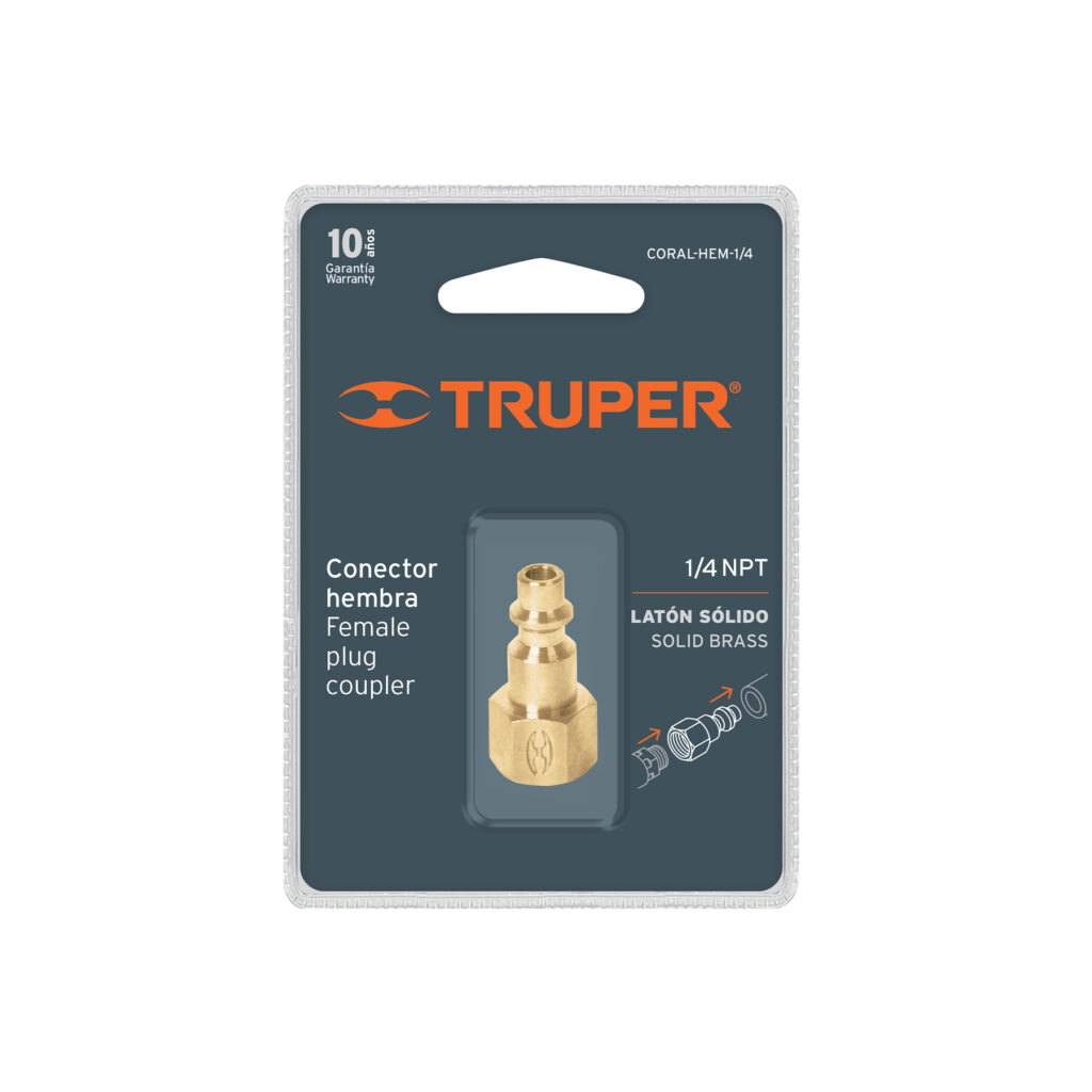 Conector Rápido De Latón, Hembra, Cuerda 1/4" Npt 19082 Truper