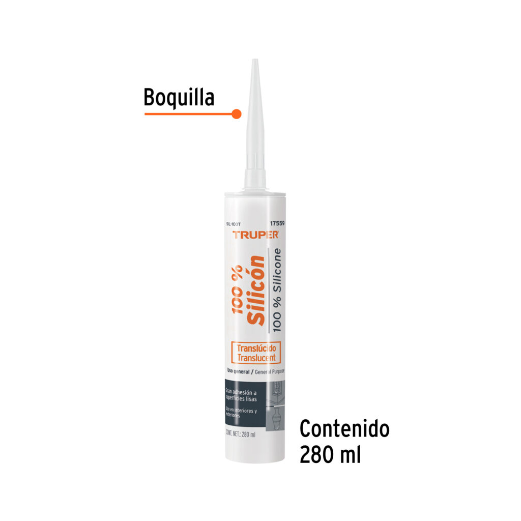 Sellador Transparante 100% Silicon Truper 17559