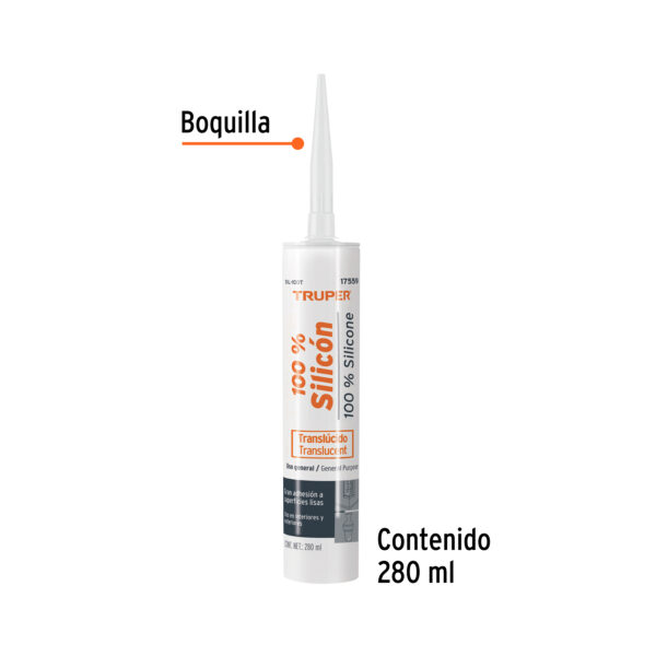 Sellador Transparante 100% Silicon Truper 17559 - Image 2