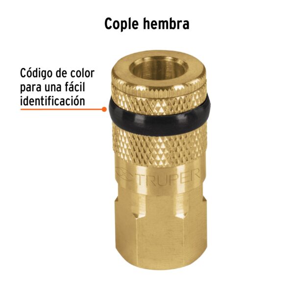 COPLE RAPIDO HEMBRA CUERDA 1/4 NPT TRUPER 19084 - Image 2