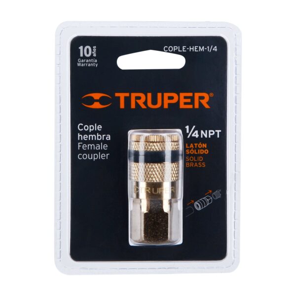 COPLE RAPIDO HEMBRA CUERDA 1/4 NPT TRUPER 19084 - Image 3