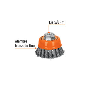 Carda Copa 3" Alambre Trenzado Fino Eje -11 14186: imagen 2