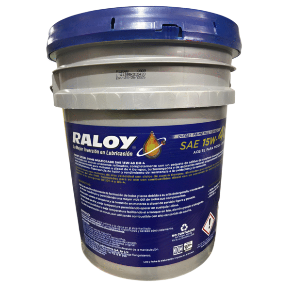 Aceite Raloy Prime 15W-40 DH-4 Cubeta 19L