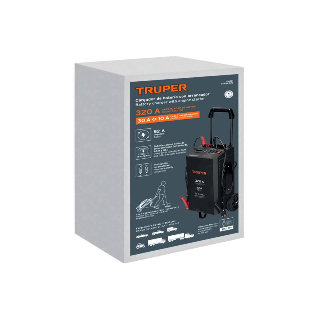 Cargador De Baterias  De 52 A Arrancador De 320A 12V/24V Truper 104021