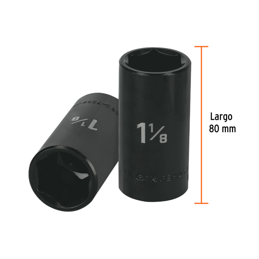 Dado Largo Impacto 1 1/8 Cuadro De 1/2 Truper 13401