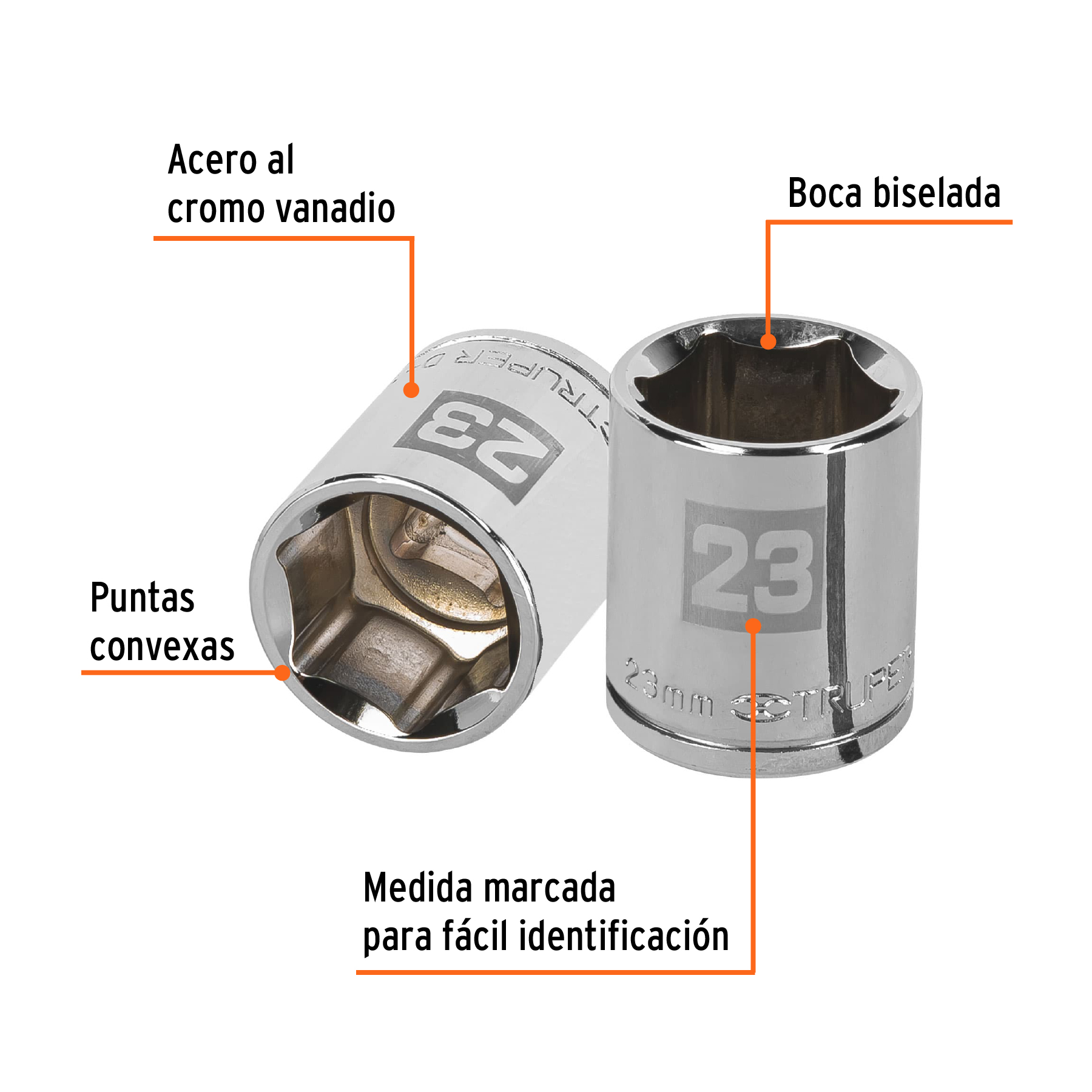 Refaccionaria Guerra Diesel | imagen de sitio - 6 Dado 6 Puntas Cuadro 1/2 De 23Mm Truper 13273 - Image 6