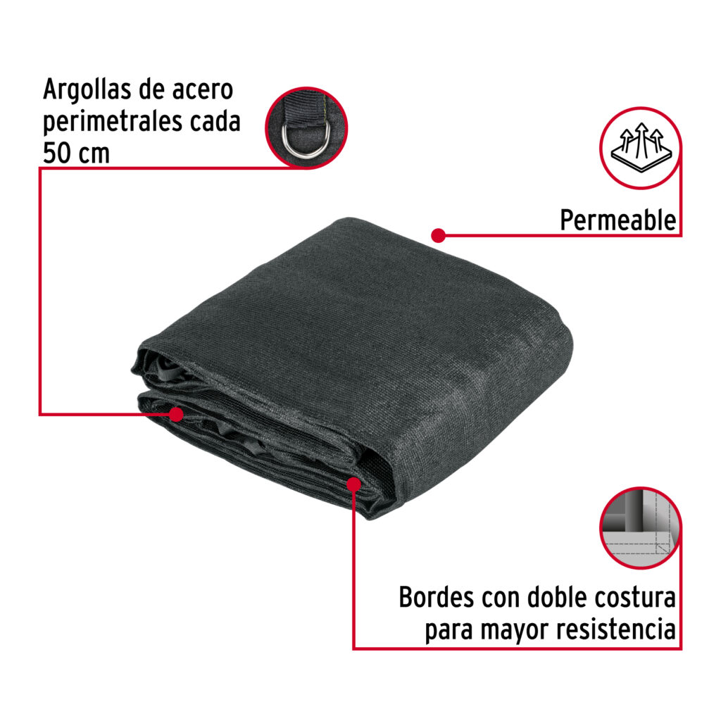 Toldo Raschel Negro De 6X4 Metros 90% Sombra 45767