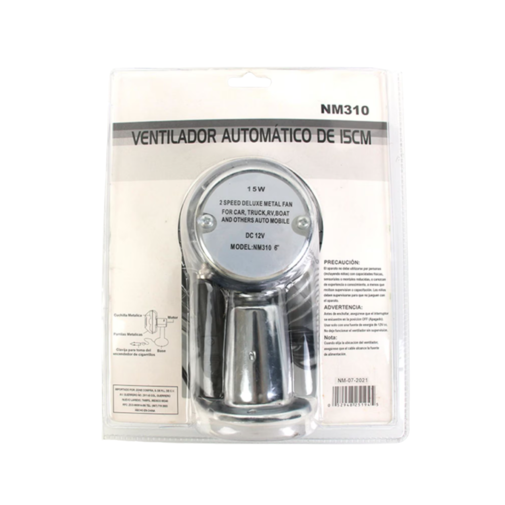Ventilador Para Cabina 12 Volts Metalico