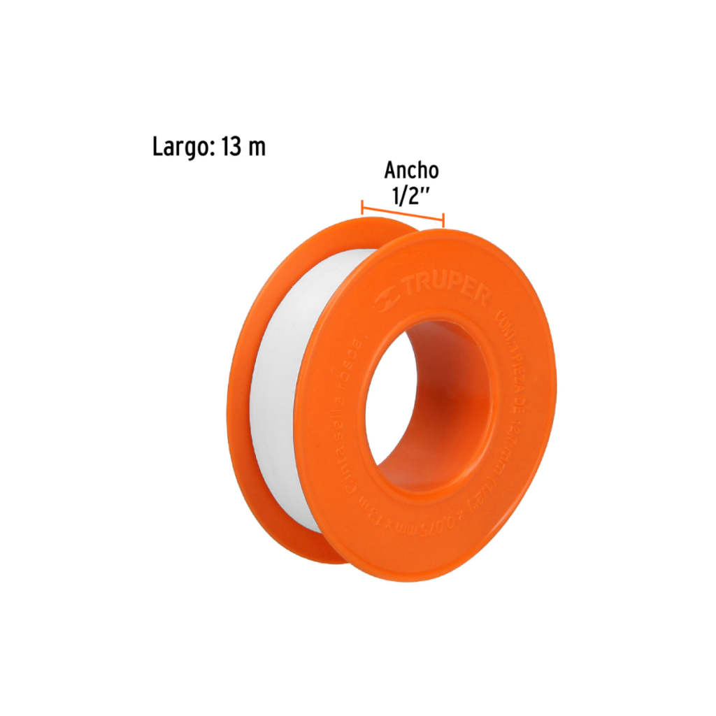 Cinta De Teflon Sella Roscas 1/2" X 13M Truper 12512