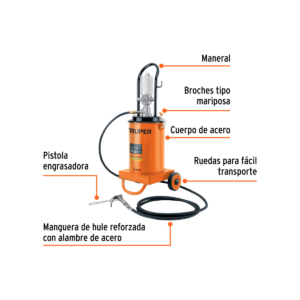 Bomba Inyectorra Neumatica De Grasa Grasera 12K Truper 103645: imagen 2